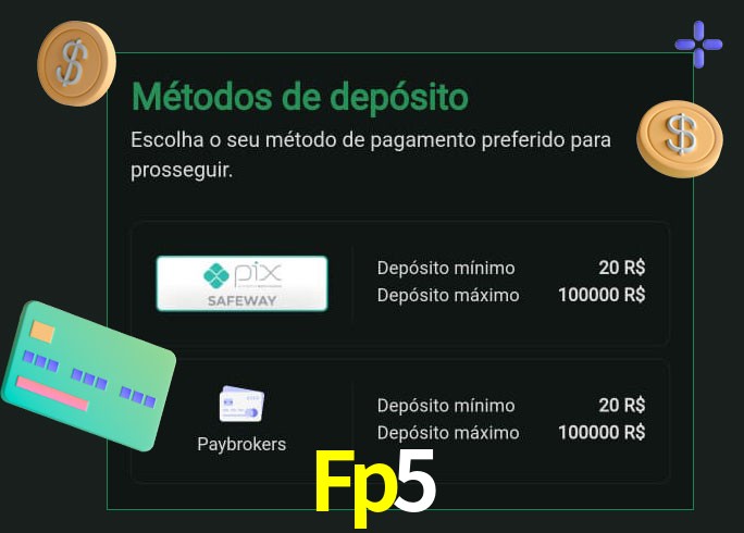 O cassino Fp5 oferece uma grande variedade de métodos de pagamento